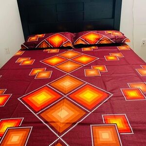 Vibrant Red and Orange Geometric Sheets